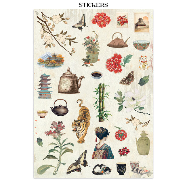 Stamperia Printed Art Junk journal: stickers, cut-outs, backgrounds for Art and Craft - Oriental Garden