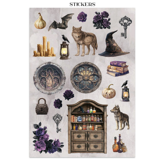 Stamperia Printed Art Junk journal: stickers, cut-outs, backgrounds for Art and Craft - Halloween