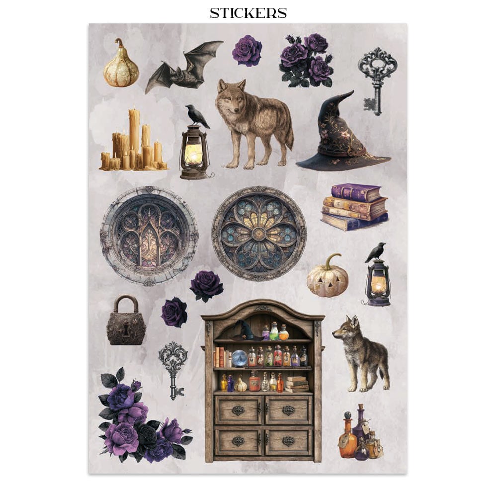 Stamperia Printed Art Junk journal: stickers, cut-outs, backgrounds for Art and Craft - Halloween
