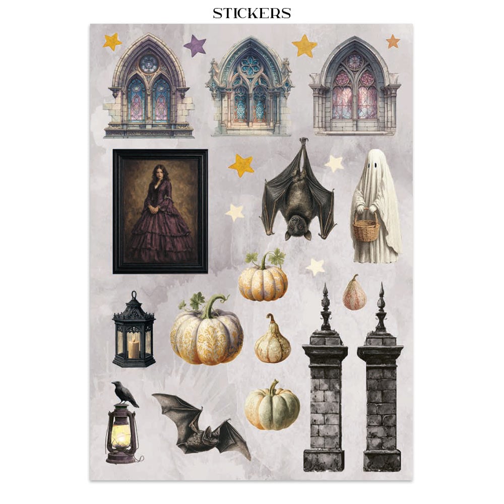 Stamperia Printed Art Junk journal: stickers, cut-outs, backgrounds for Art and Craft - Halloween