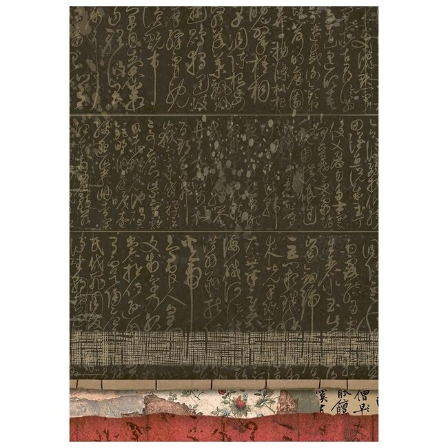 Stamperia Printed 8 Rice paper A6 backgrounds selection for Art and Craft - Oriental Garden