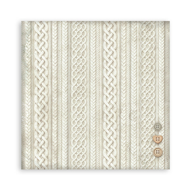Stamperia Scrapbooking Printed Pad for Art and Craft 22 sheets cm 20,3X20,3 (8"X8") Single Face White Christmas