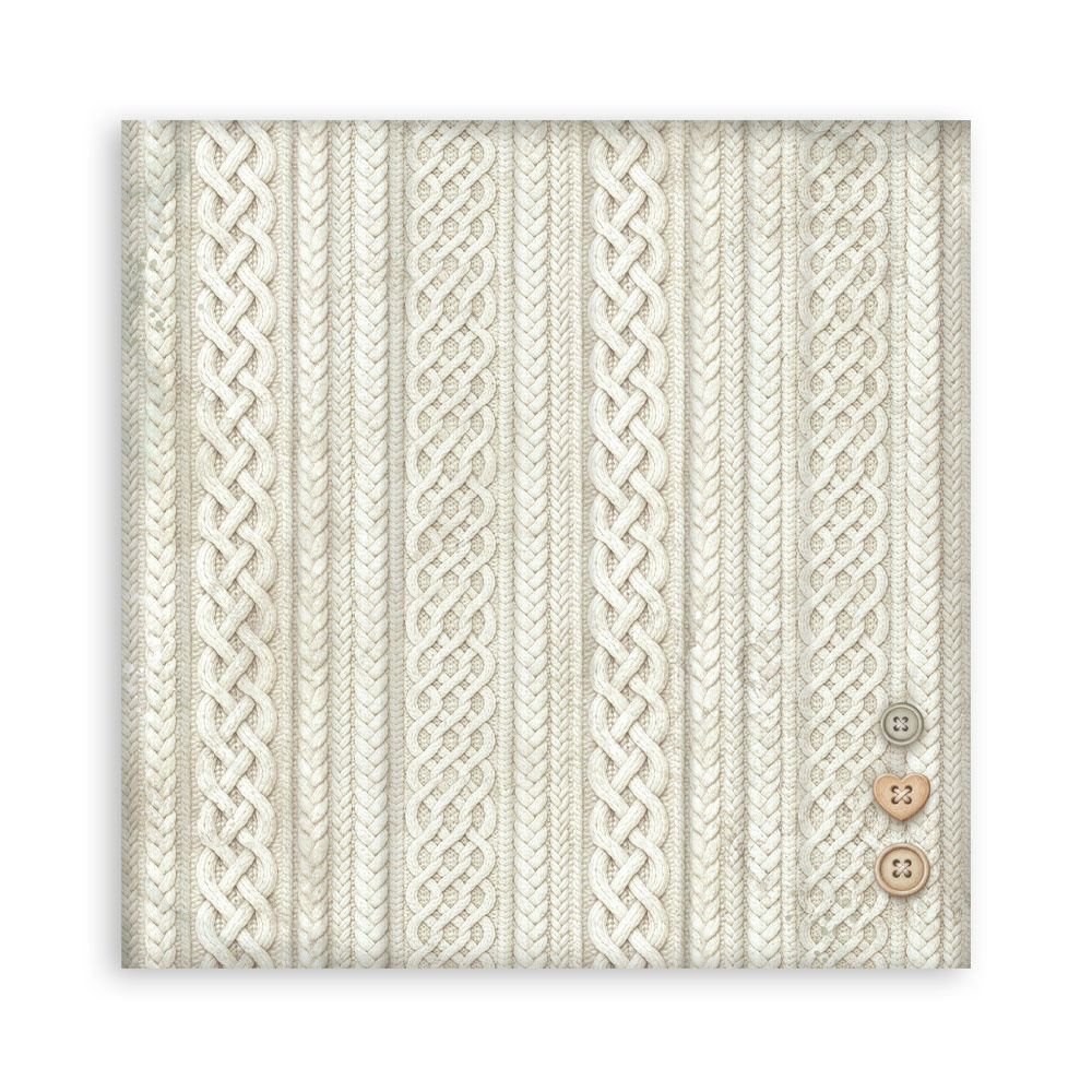 Stamperia Scrapbooking Printed Pad for Art and Craft 22 sheets cm 20,3X20,3 (8"X8") Single Face White Christmas