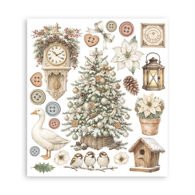 Stamperia Printed Decorative Rub on selection for Art and Craft cm 20,5x23 - White Christmas