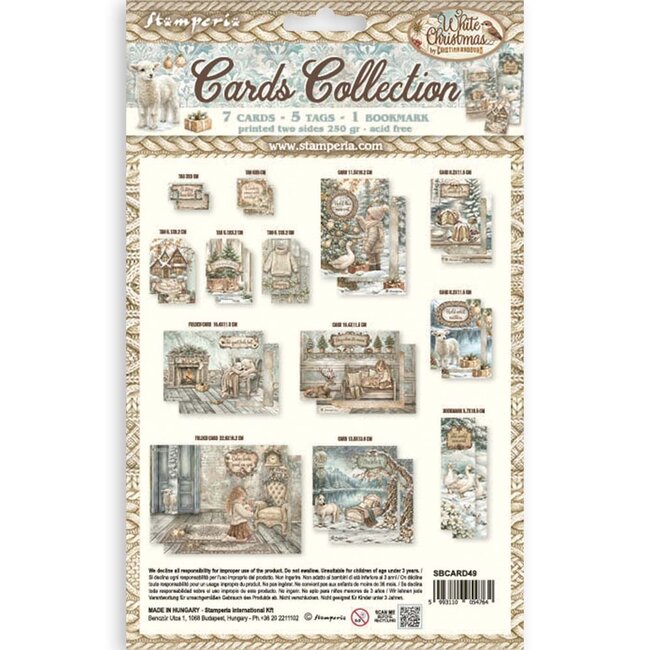 Stamperia Printed Art Cards Collection - White Christmas