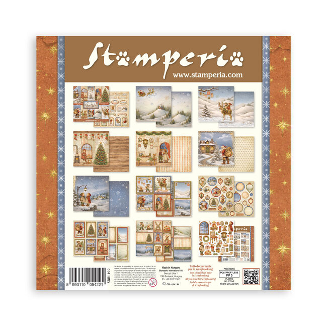 Stamperia Scrapbooking Printed Pad for Art and Craft 10 sheets cm 30,5x30,5 (12"x12") - Silent Night