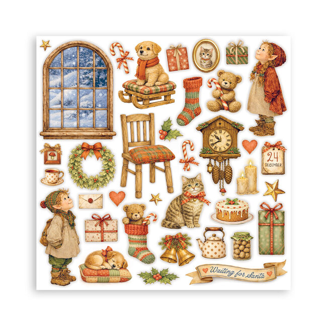 Stamperia Scrapbooking Printed Pad for Art and Craft 10 sheets cm 20,3X20,3 (8"X8") - Silent Night