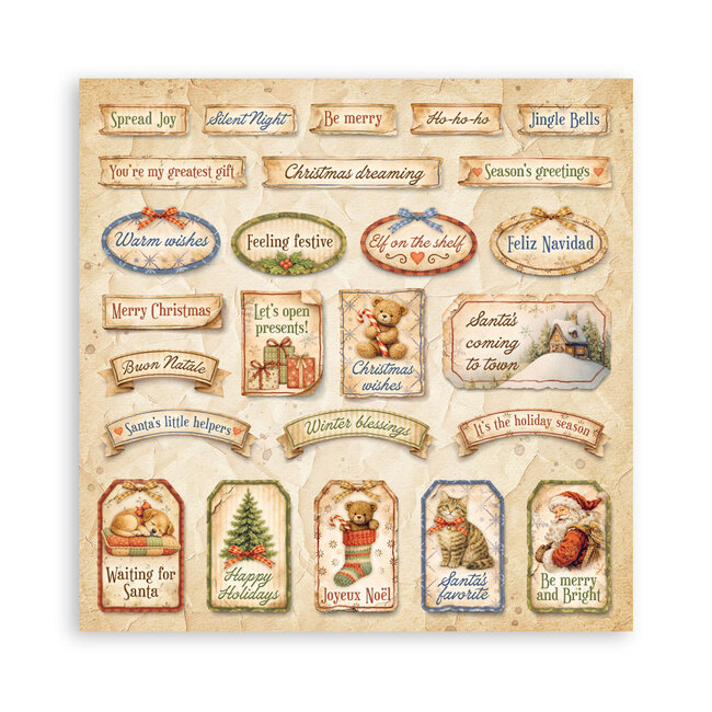 Stamperia Scrapbooking Printed Pad for Art and Craft 22 sheets cm 30,5x30,5 (12"x12") Single face - Silent Night
