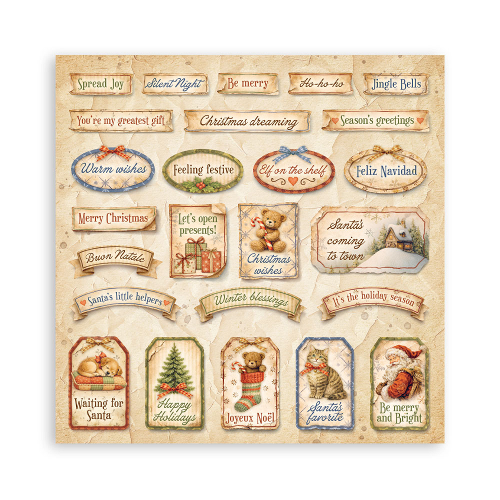 Stamperia Scrapbooking Printed Pad for Art and Craft 22 sheets cm 30,5x30,5 (12"x12") Single face - Silent Night