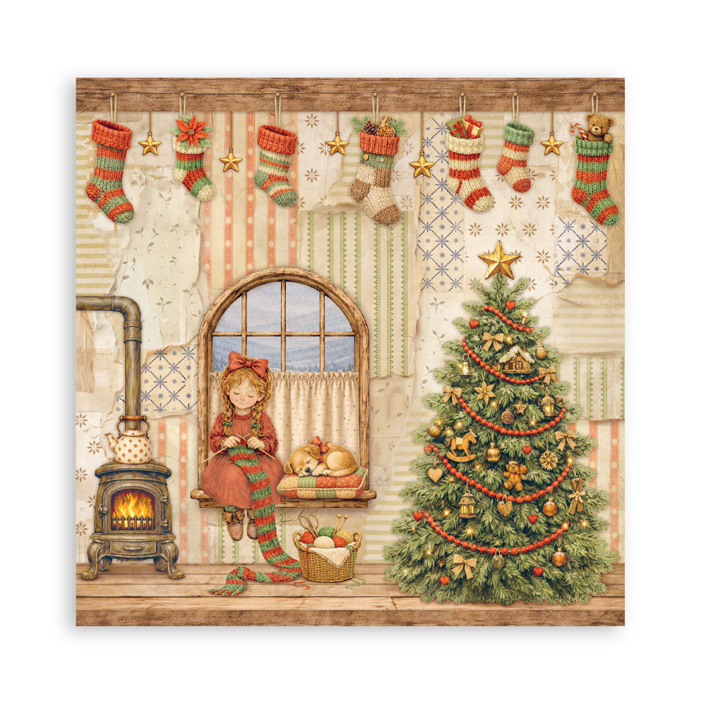 Stamperia Scrapbooking Printed Pad for Art and Craft 22 sheets cm 20,3X20,3 (8"X8") Single Face Silent Night