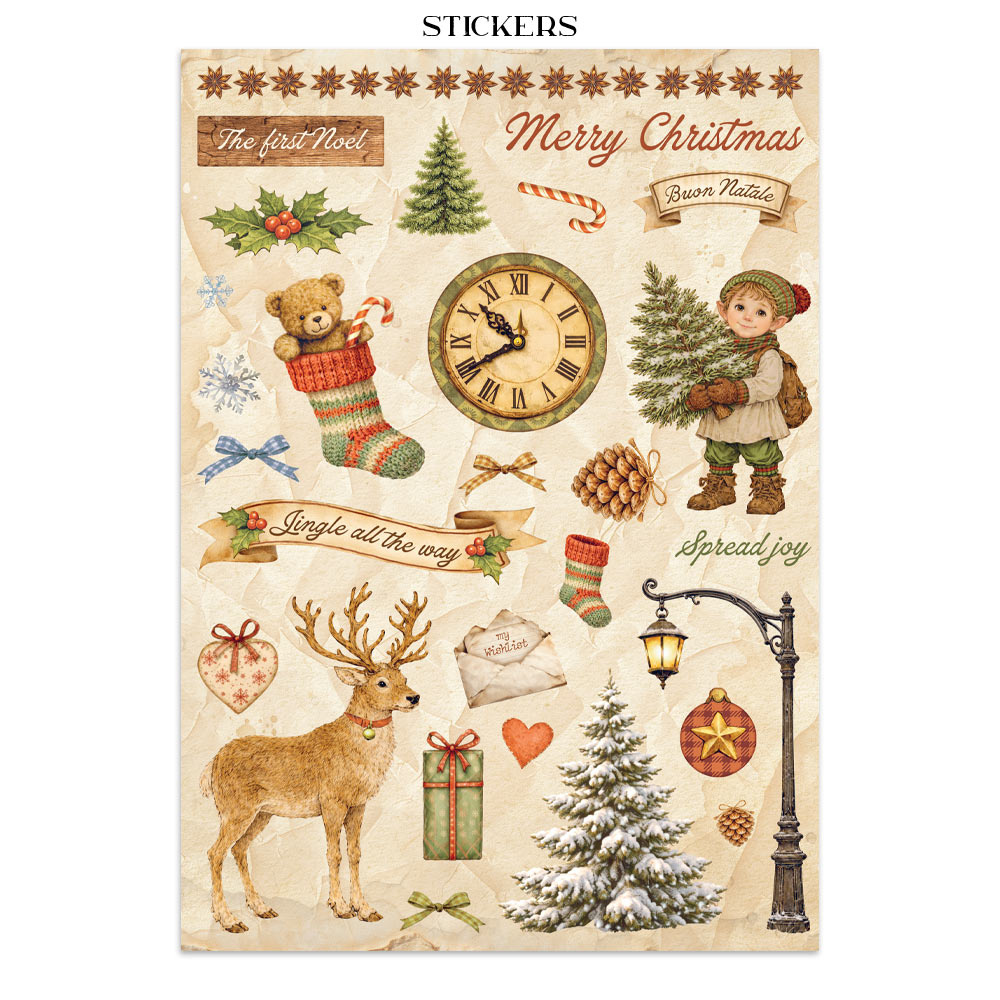 Stamperia Printed Art Junk journal: stickers, cut-outs, backgrounds for Art and Craft - Silent Night