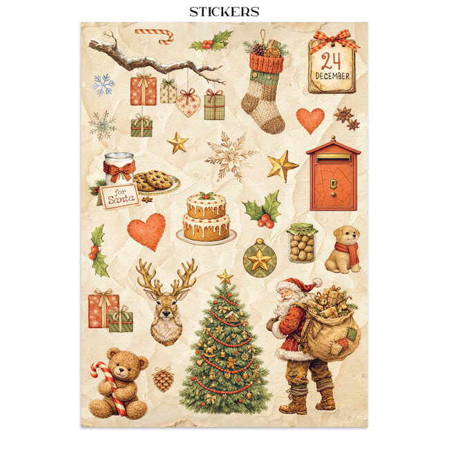 Stamperia Printed Art Junk journal: stickers, cut-outs, backgrounds for Art and Craft - Silent Night