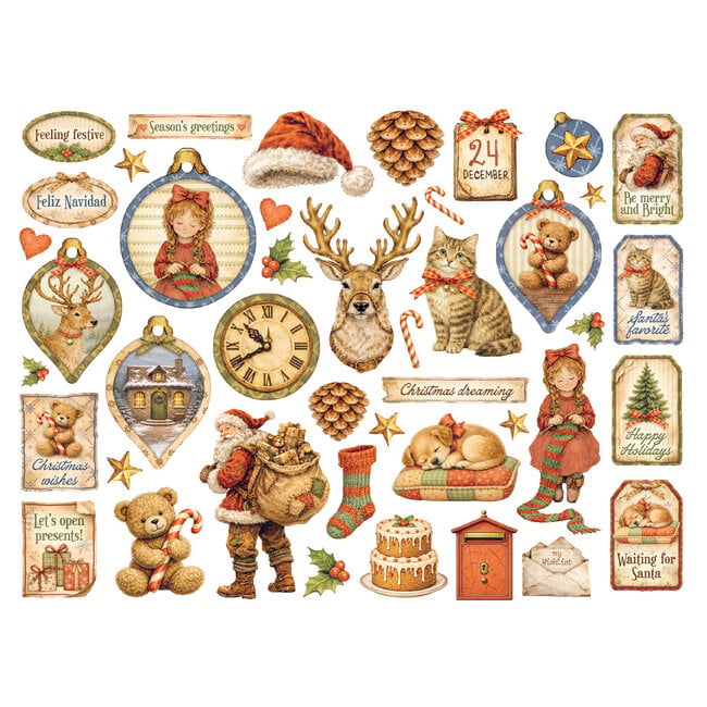 Stamperia Printed decorative Die cuts for Art and Craft - Silent Night