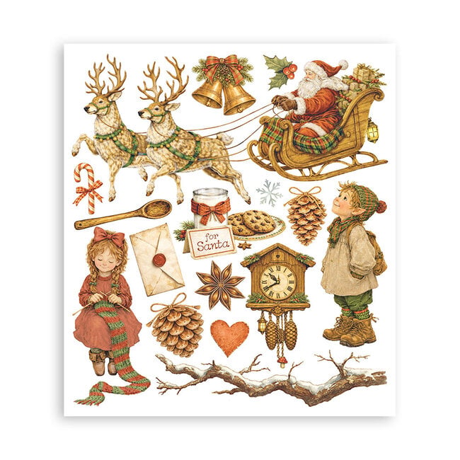 Stamperia Printed Decorative Rub on selection for Art and Craft cm 20,5x23 - Silent Night