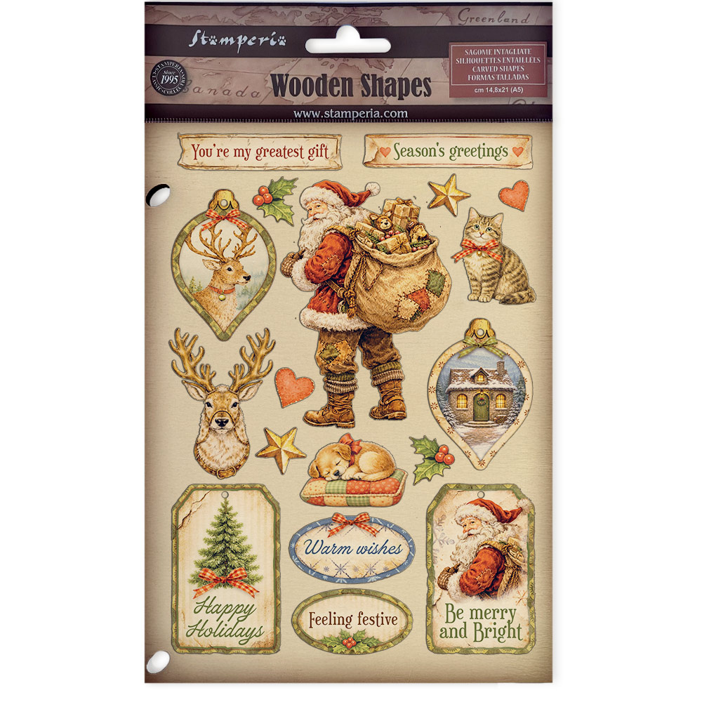 Stamperia Printed decorative Wooden shape for Art and Craft A5 - Silent Night