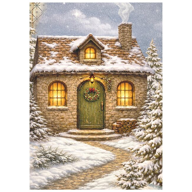 Stamperia Printed Mini Rice paper A6 8 sheets for Art and Craft - Silent Night
