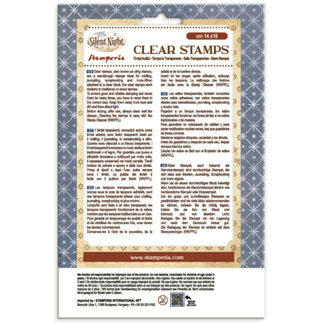 Stamperia Decorative Acrylic stamp design for Art and Craft cm 14x18 - Silent Night