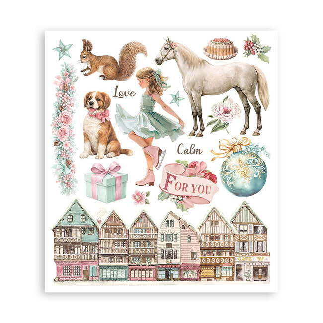 Stamperia Printed Decorative Rub on selection for Art and Craft cm 20,5x23 - Winter Magic