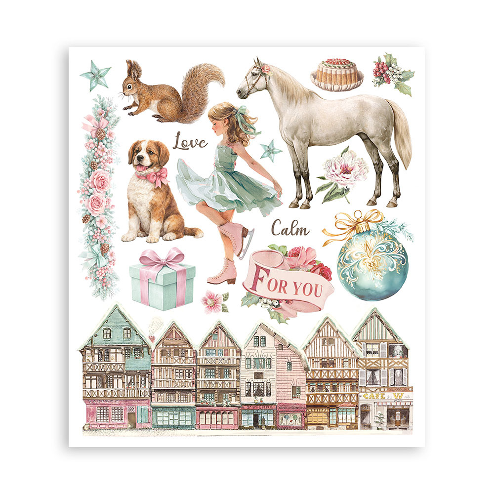 Stamperia Printed Decorative Rub on selection for Art and Craft cm 20,5x23 - Winter Magic