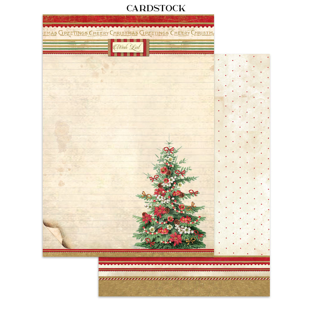 Stamperia Printed Art Junk journal: stickers, cut-outs, backgrounds for Art and Craft - Classic Christmas