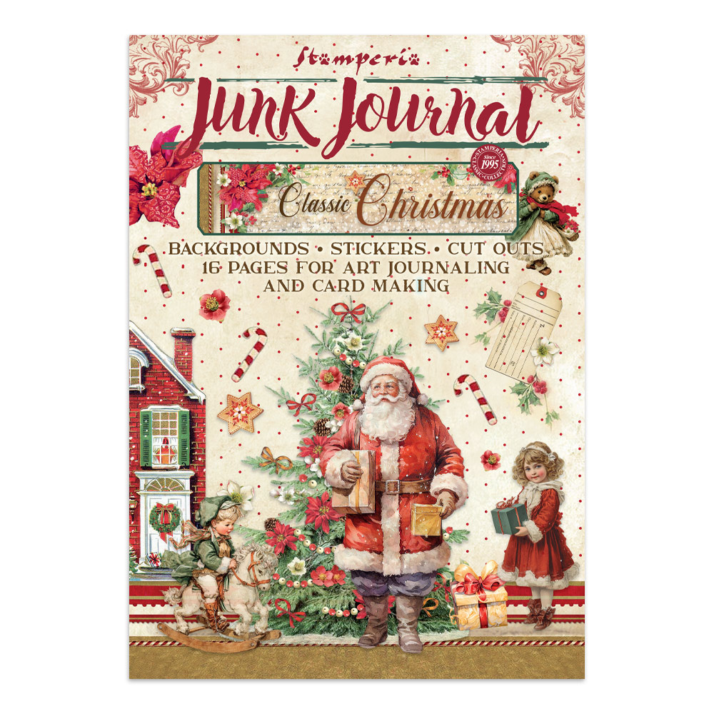 Stamperia Printed Art Junk journal: stickers, cut-outs, backgrounds for Art and Craft - Classic Christmas