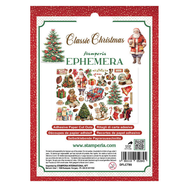 Stamperia Printed Decorative Ephemera for Art and Craft - Classic Christmas