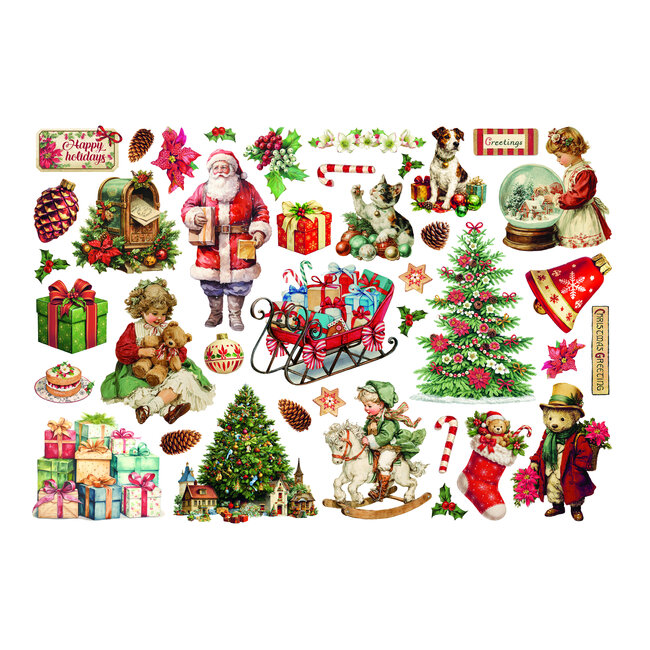 Stamperia Printed Decorative Ephemera for Art and Craft - Classic Christmas