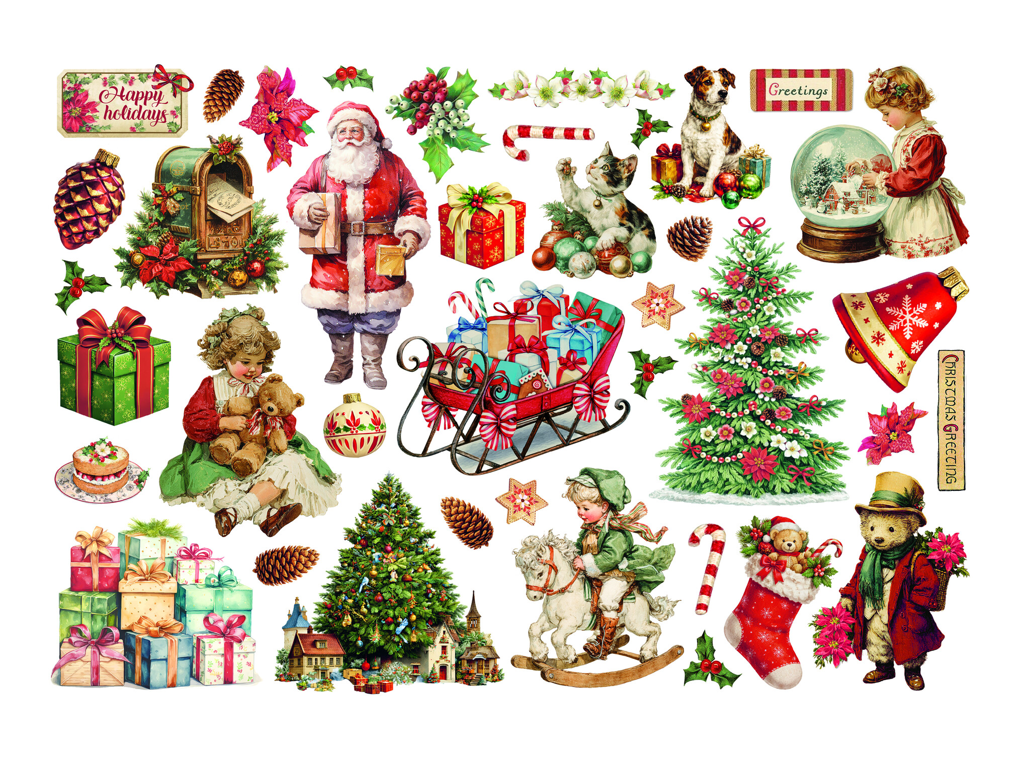 Stamperia Printed Decorative Ephemera for Art and Craft - Classic Christmas