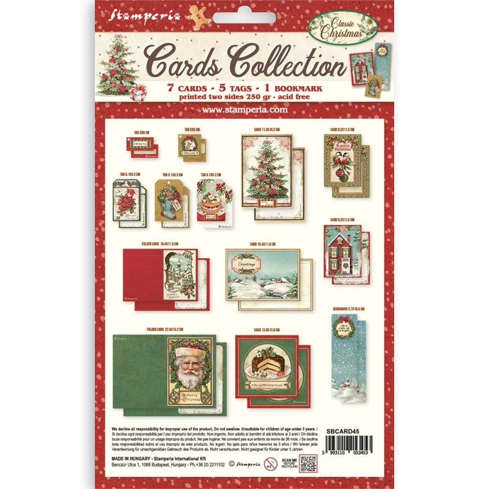 Stamperia Printed Art Cards Collection - Classic Christmas