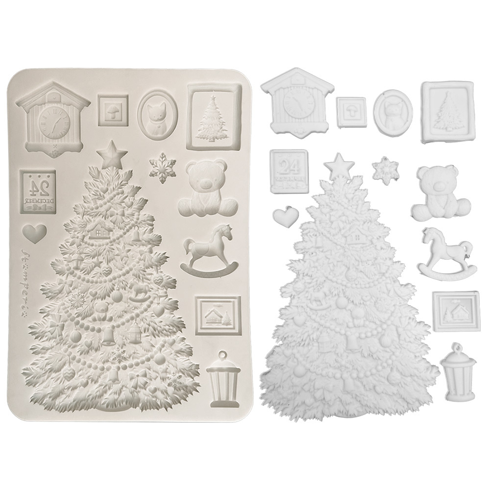 Stamperia Silicon mould Designs A5 for Art and Craft - Christmas tree