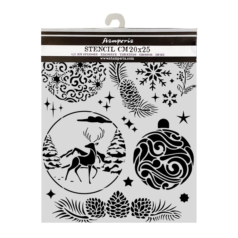 Stamperia Cut laser stencil for Art and Craft cm 20X25 - Christmas balls