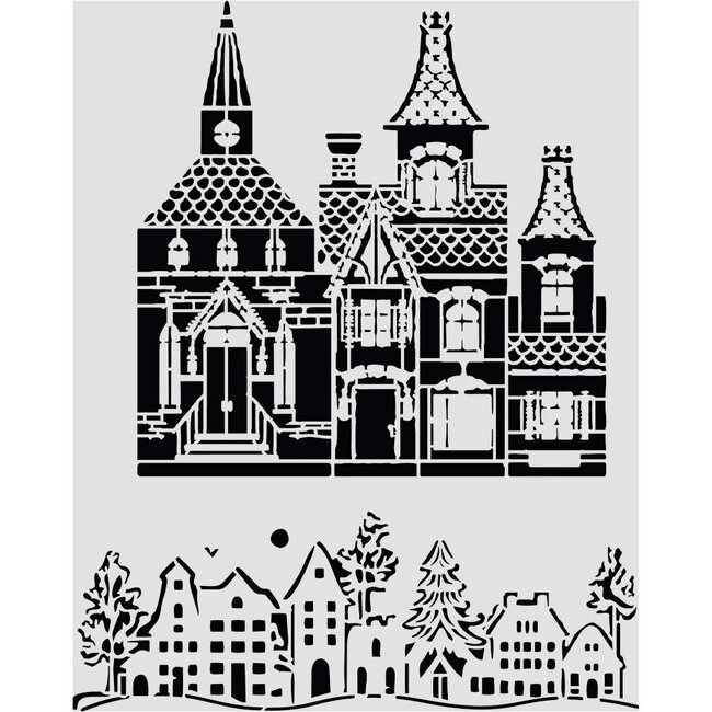 Stamperia Cut laser stencil for Art and Craft cm 20X25 - Christmas house