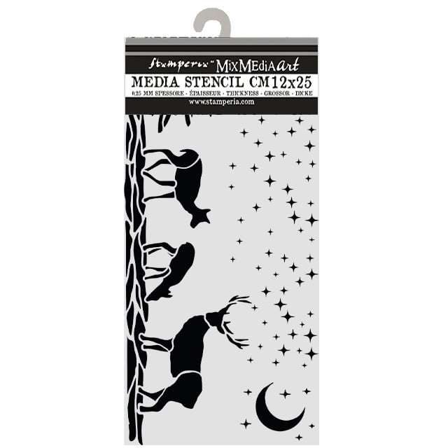 Stamperia Cut laser stencil for Art and Craft cm 12X25 - Christmas deers