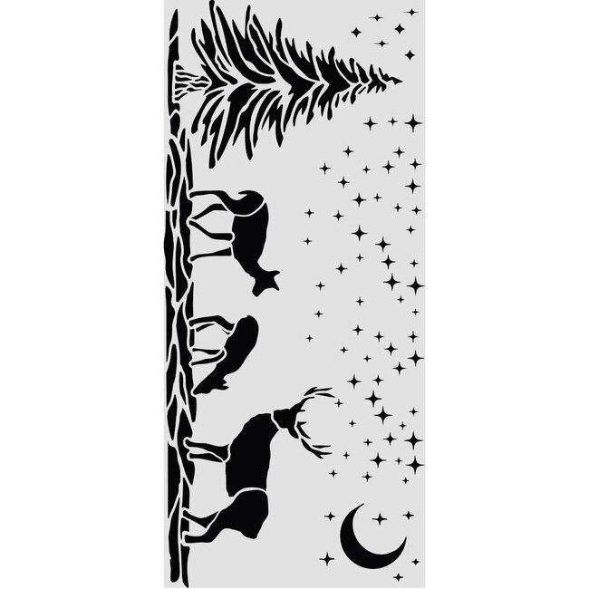Stamperia Cut laser stencil for Art and Craft cm 12X25 - Christmas deers