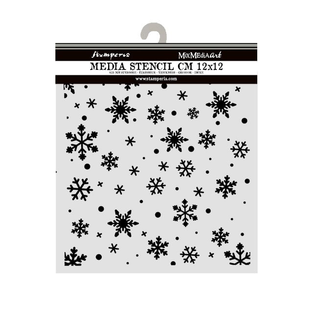 Stamperia Cut laser stencil for Art and Craft cm 12X12 - Christmas snowflakes pattern