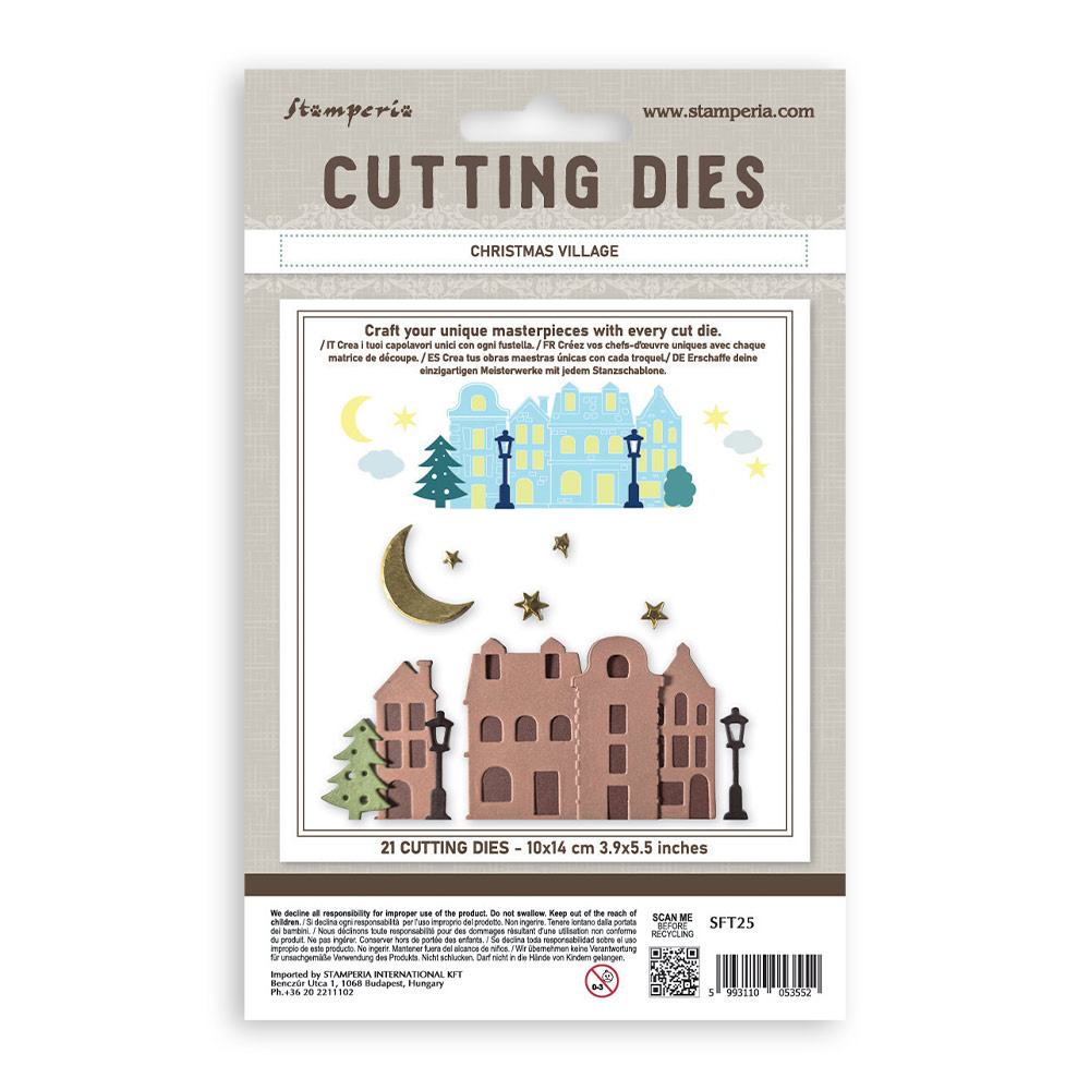 Stamperia Cutting Dies for paper crafting A6 - Christmas village