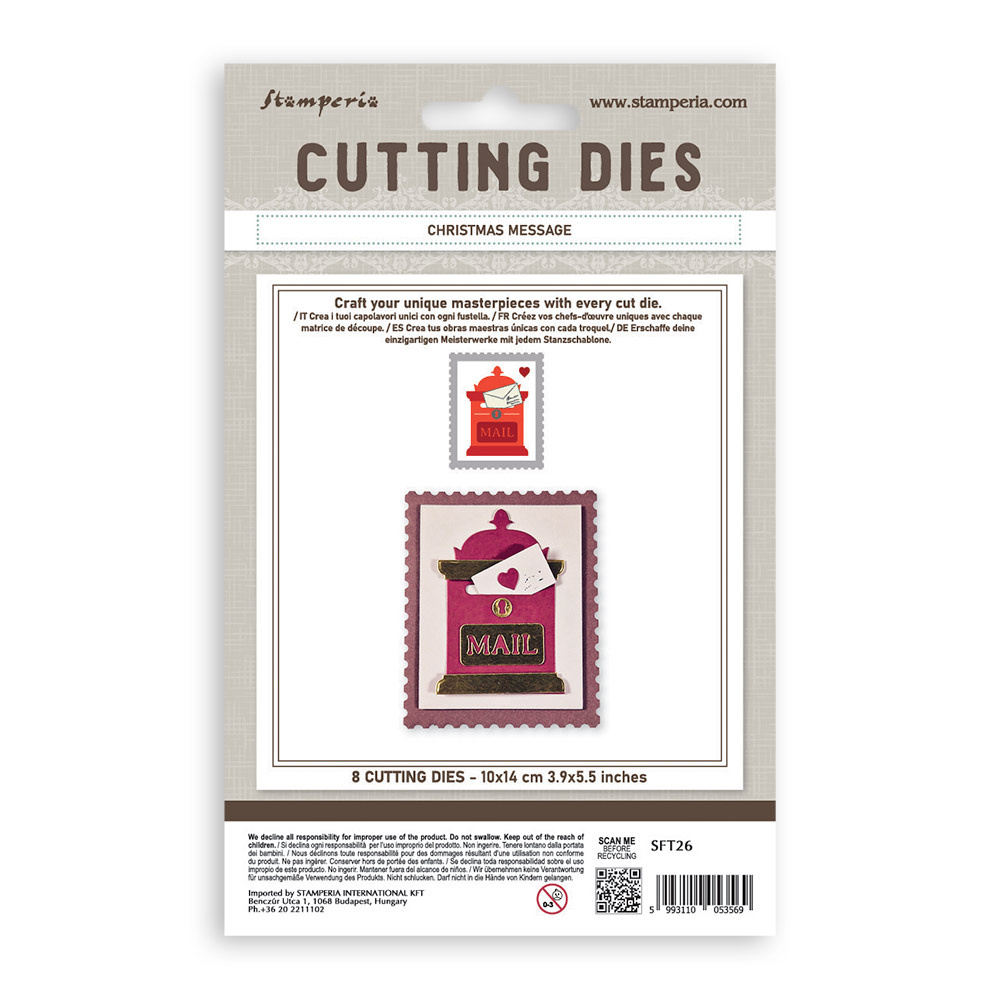 Stamperia Cutting Dies for paper crafting A6 - Christmas message