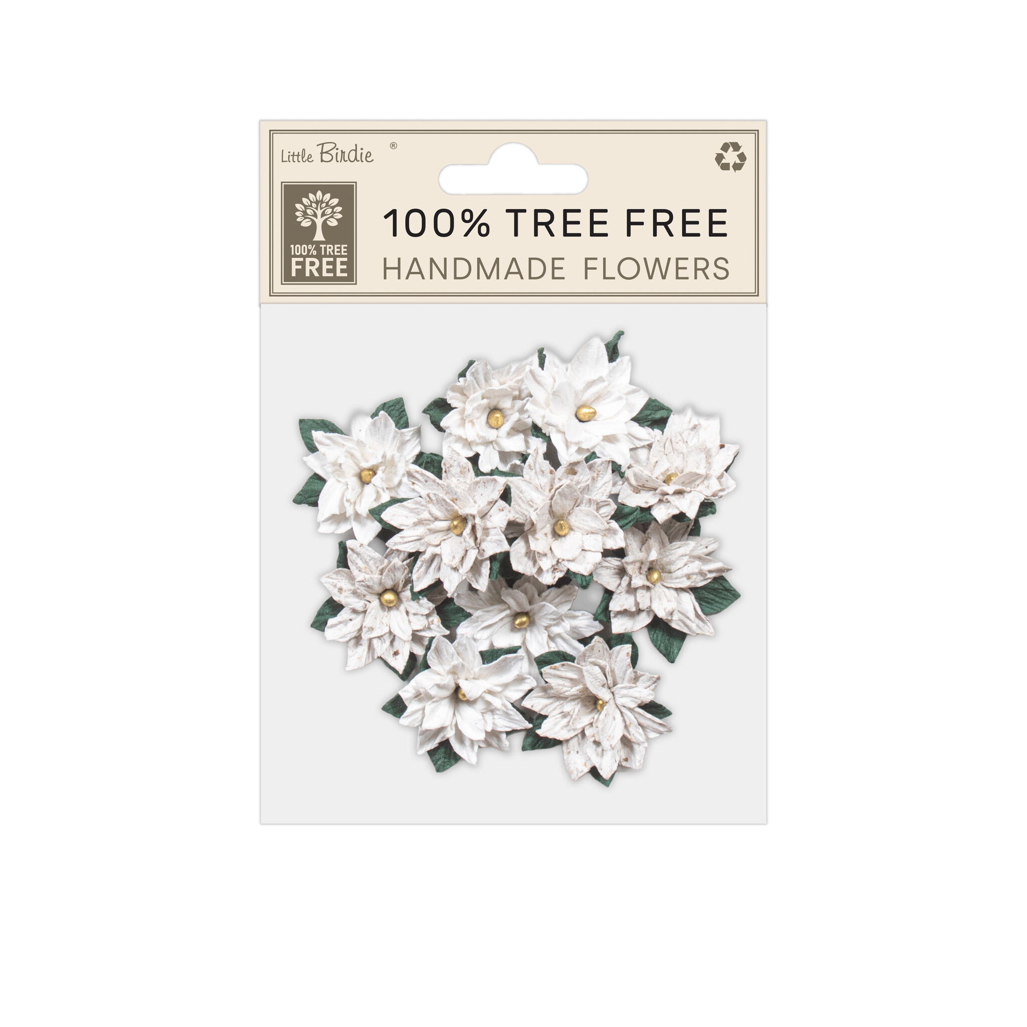 Little Birdie Kerst Handgemaakte Losse Bloemen - Poinsettia Elegance 12pc