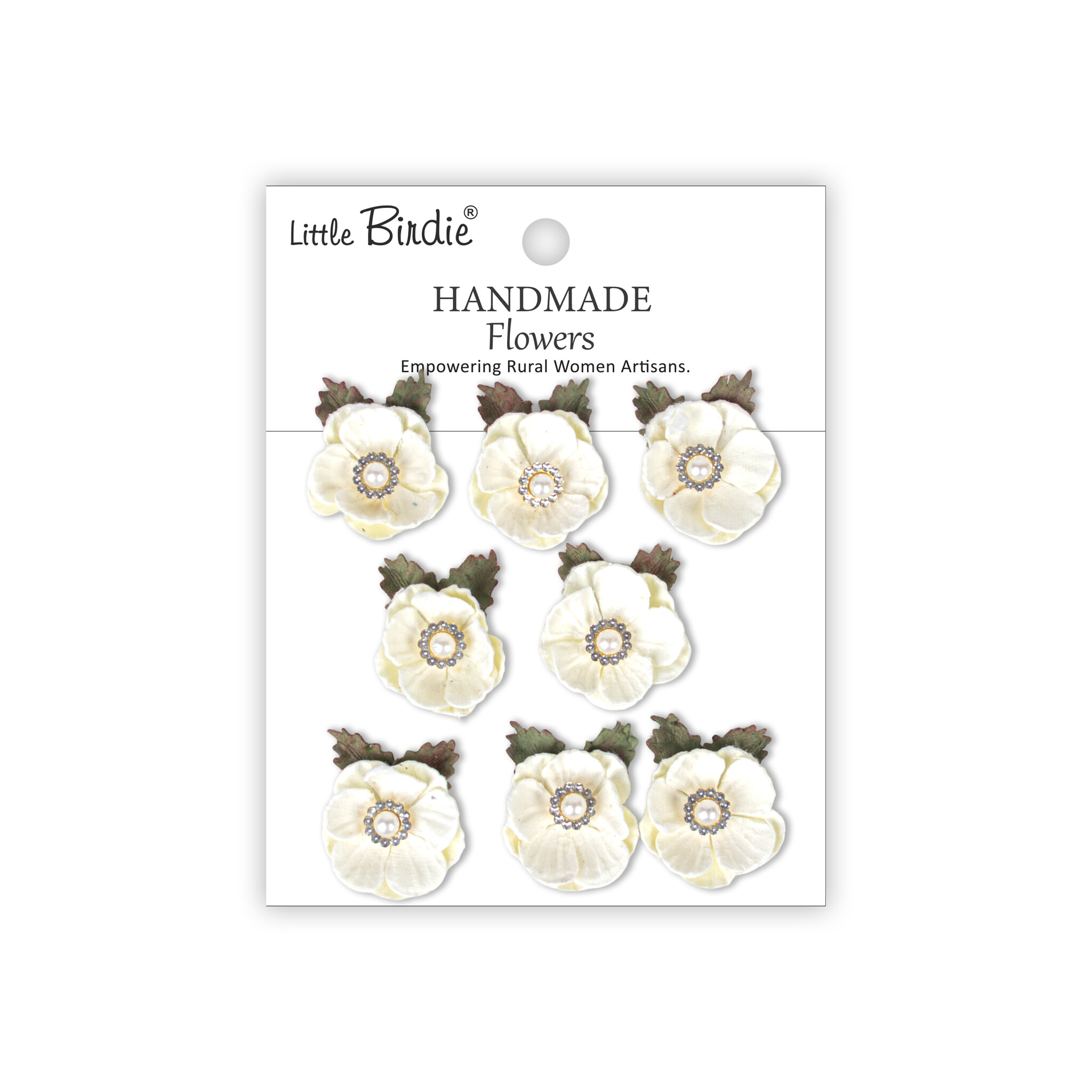 Little Birdie Handgemaakte Bloemen Butter cup - Ivory Pearl 8pc