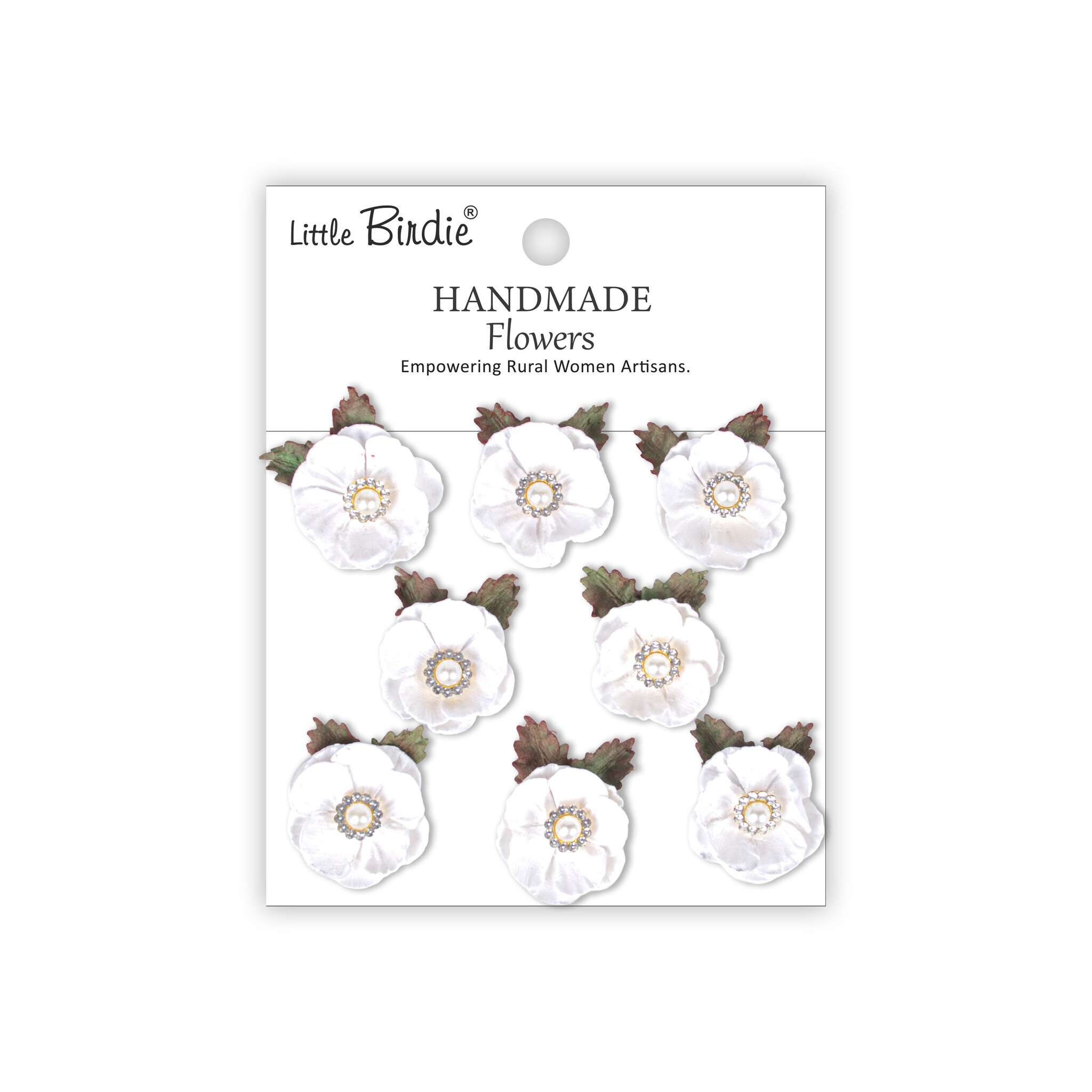Little Birdie Handgemaakte Bloemen Butter Cup - Frosty White 8pc