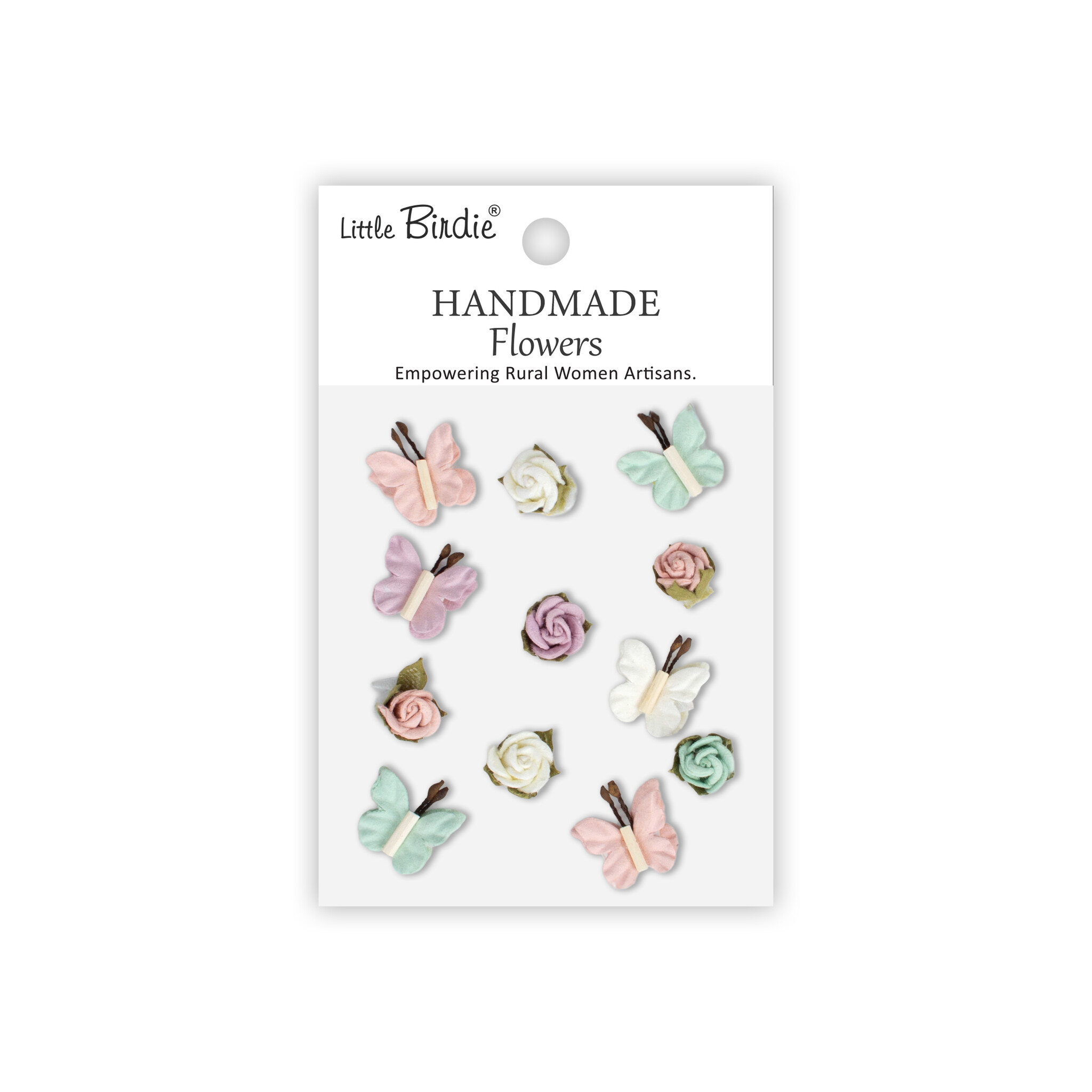 Little Birdie Handgemaakte Bloemen Roses & Butterflies - Fairy Garden 12pc