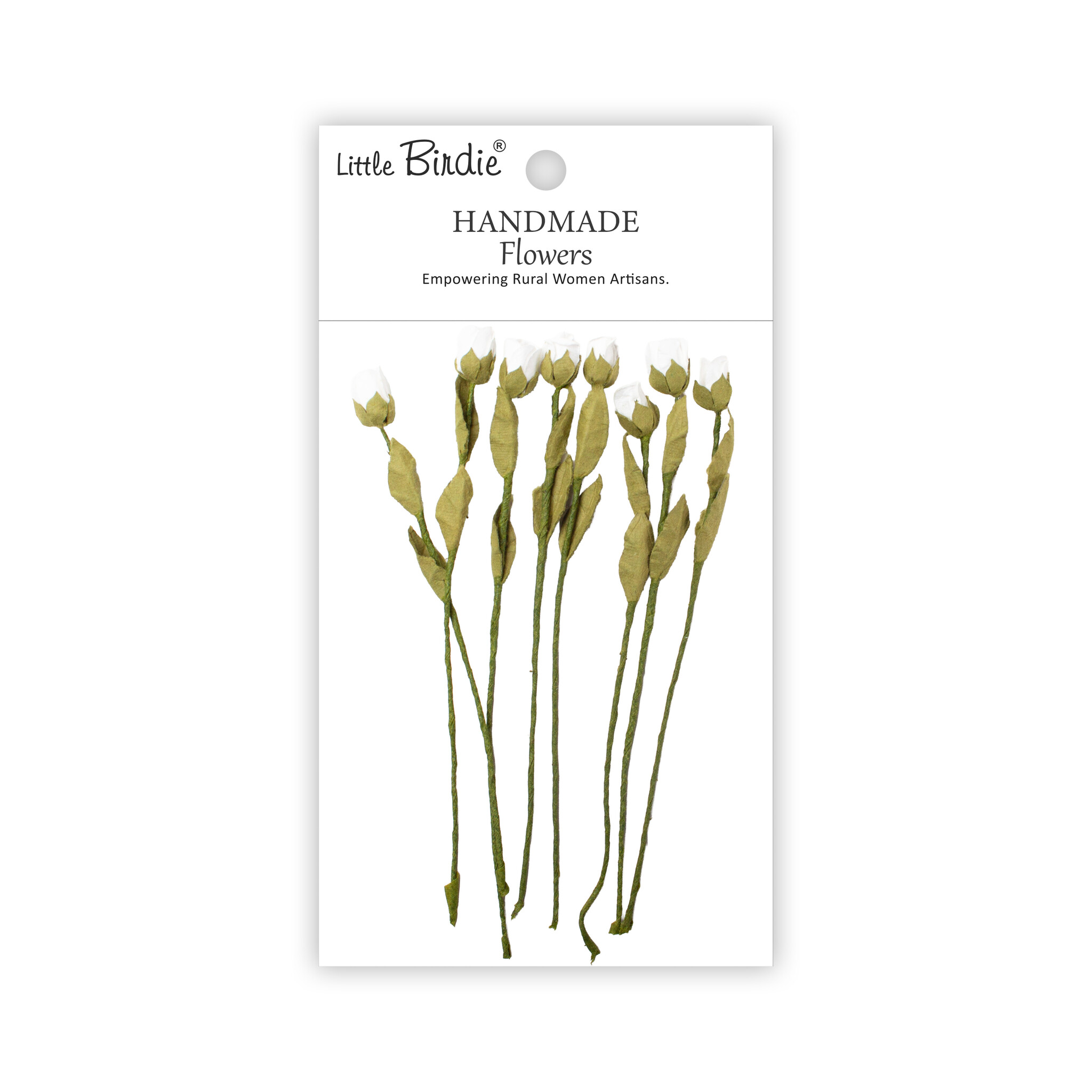 Little Birdie Handgemaakte Bloemen - Lucy, Frosty White 8pc