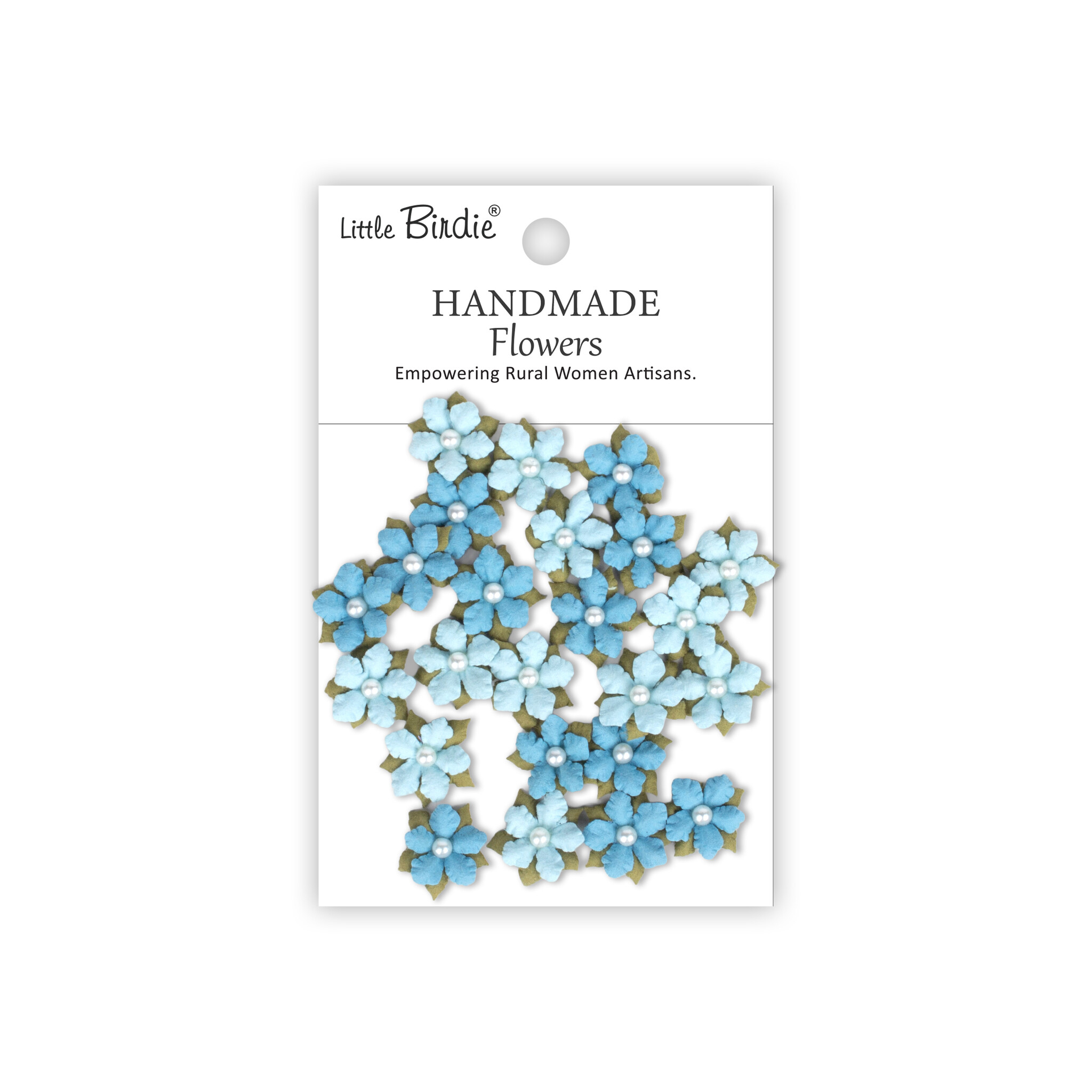 Little Birdie Handgemaakte Bloemen Elira - Crystal Blue 24pc