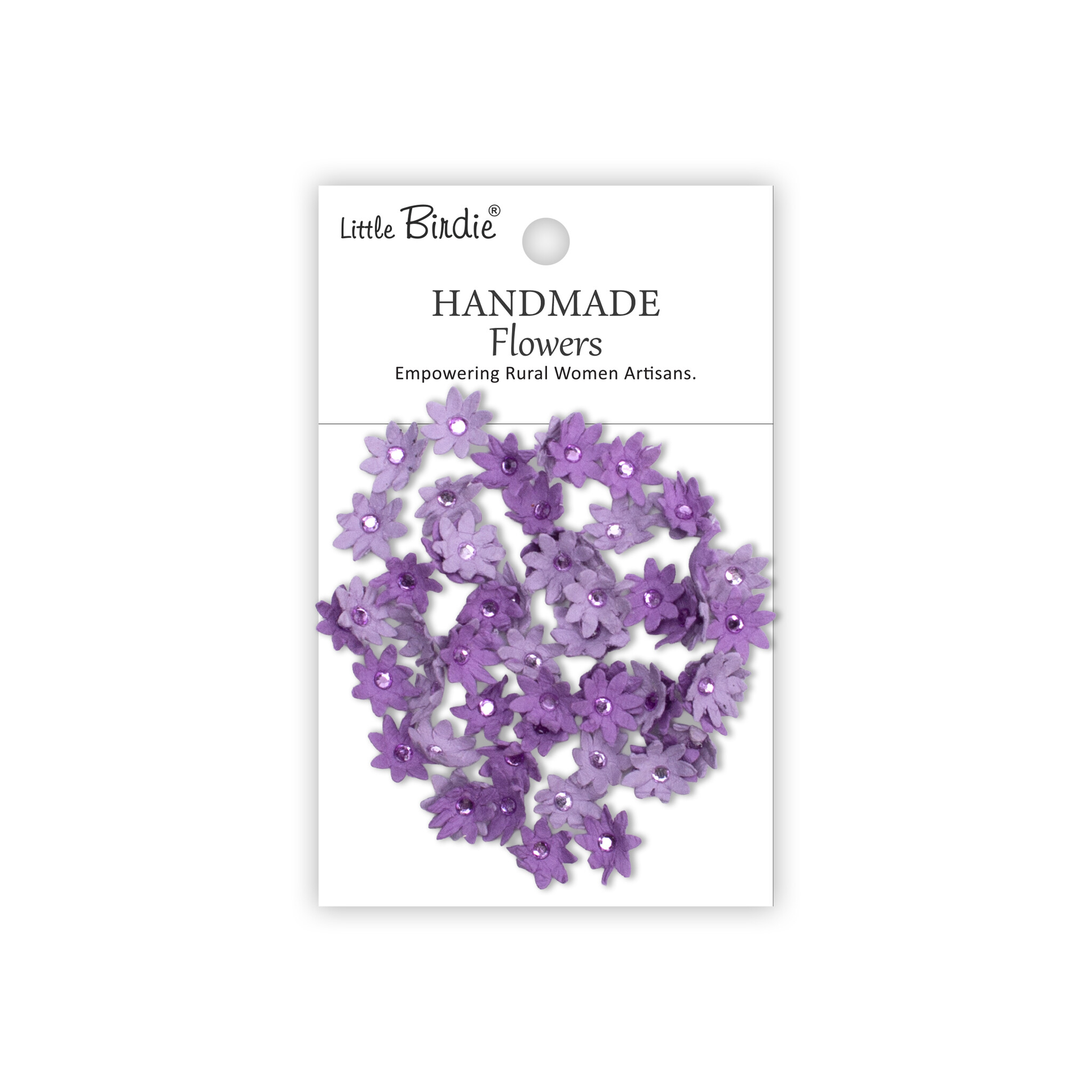 Little Birdie Handgemaakte Bloemen Micro Jewlled Florettes - Lilac Whisper 60pc