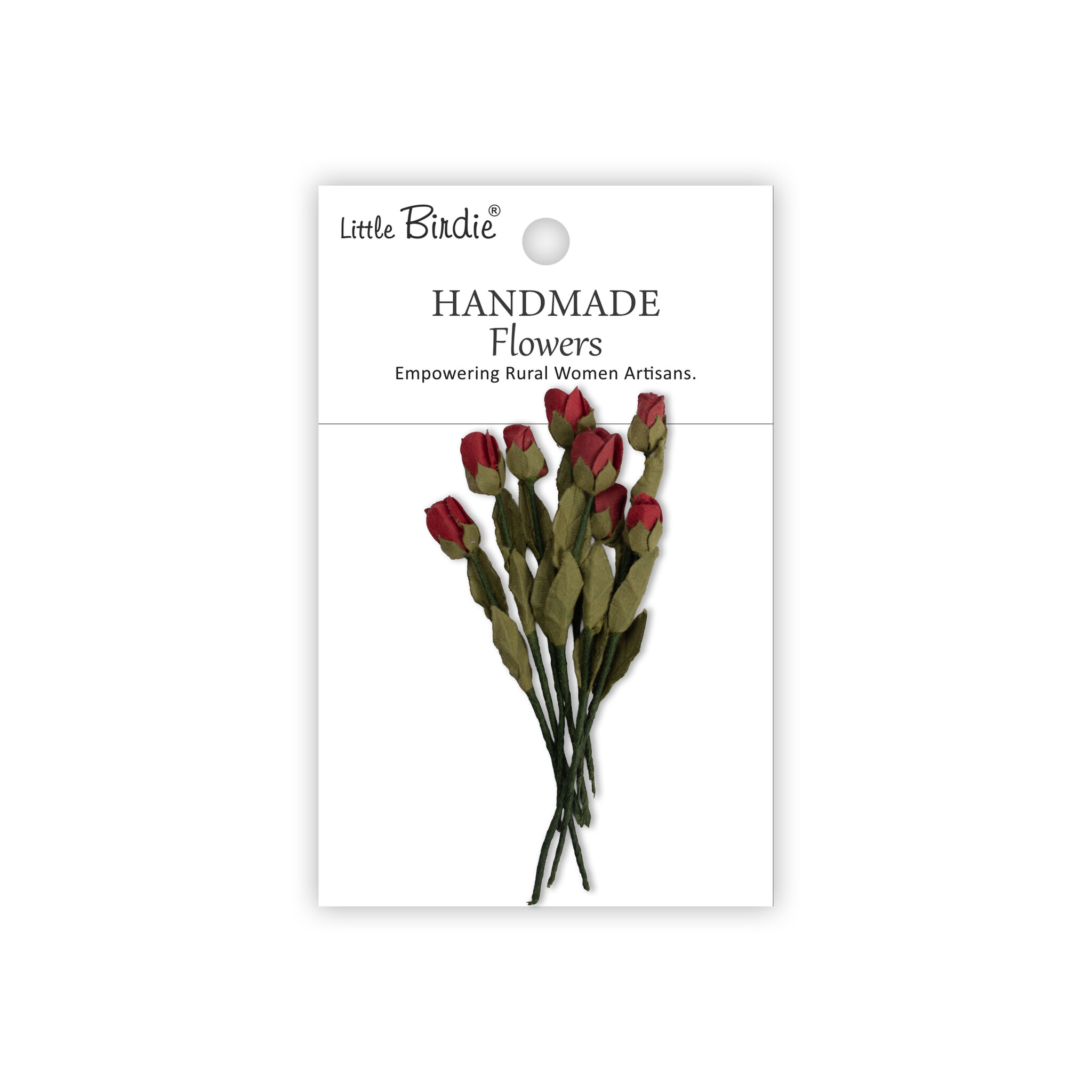 Little Birdie Handgemaakte Bloemen - Cyrus, Cardinal Red 8pc