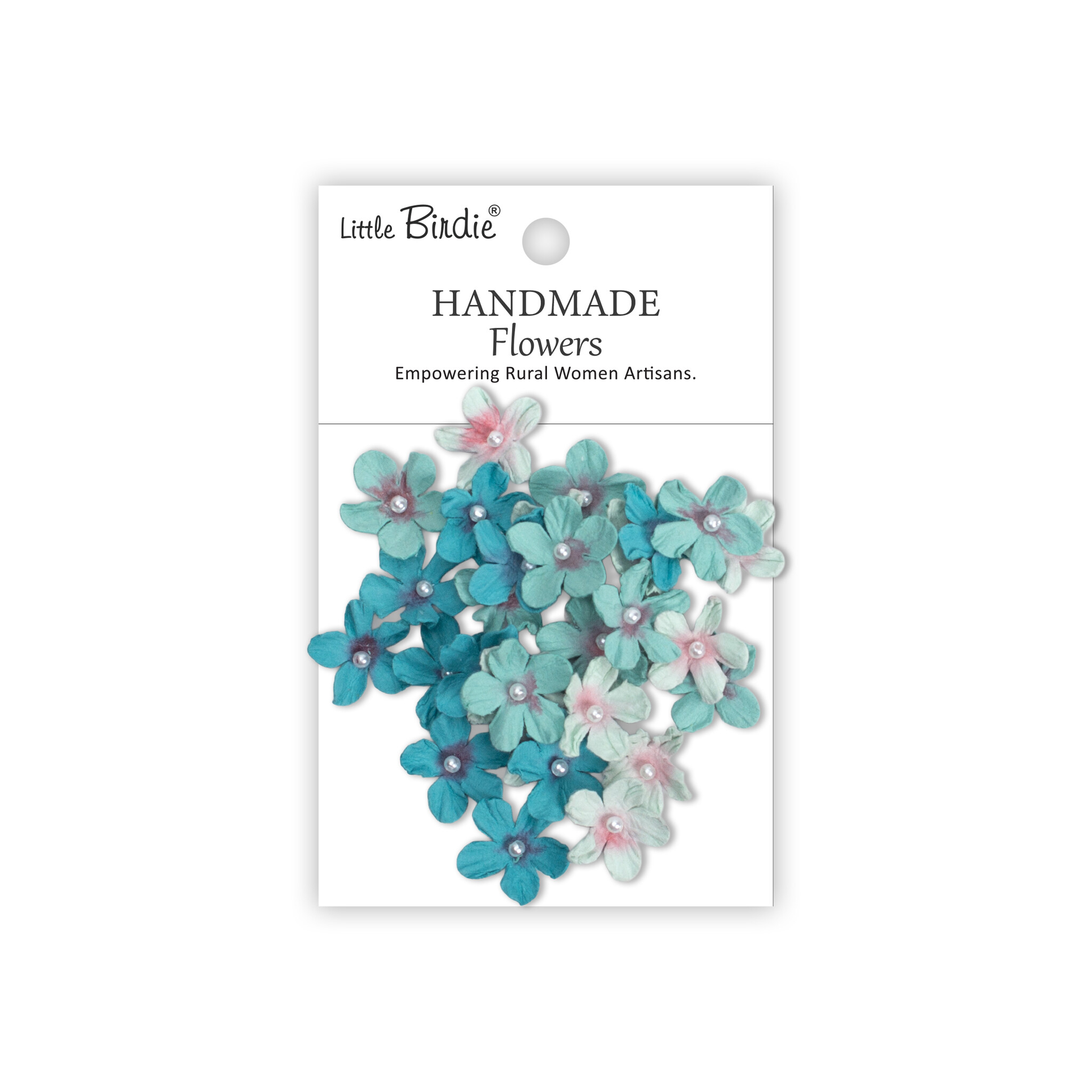Little Birdie Handgemaakte Bloemen Pearl Petites - Misty Sky 30pc