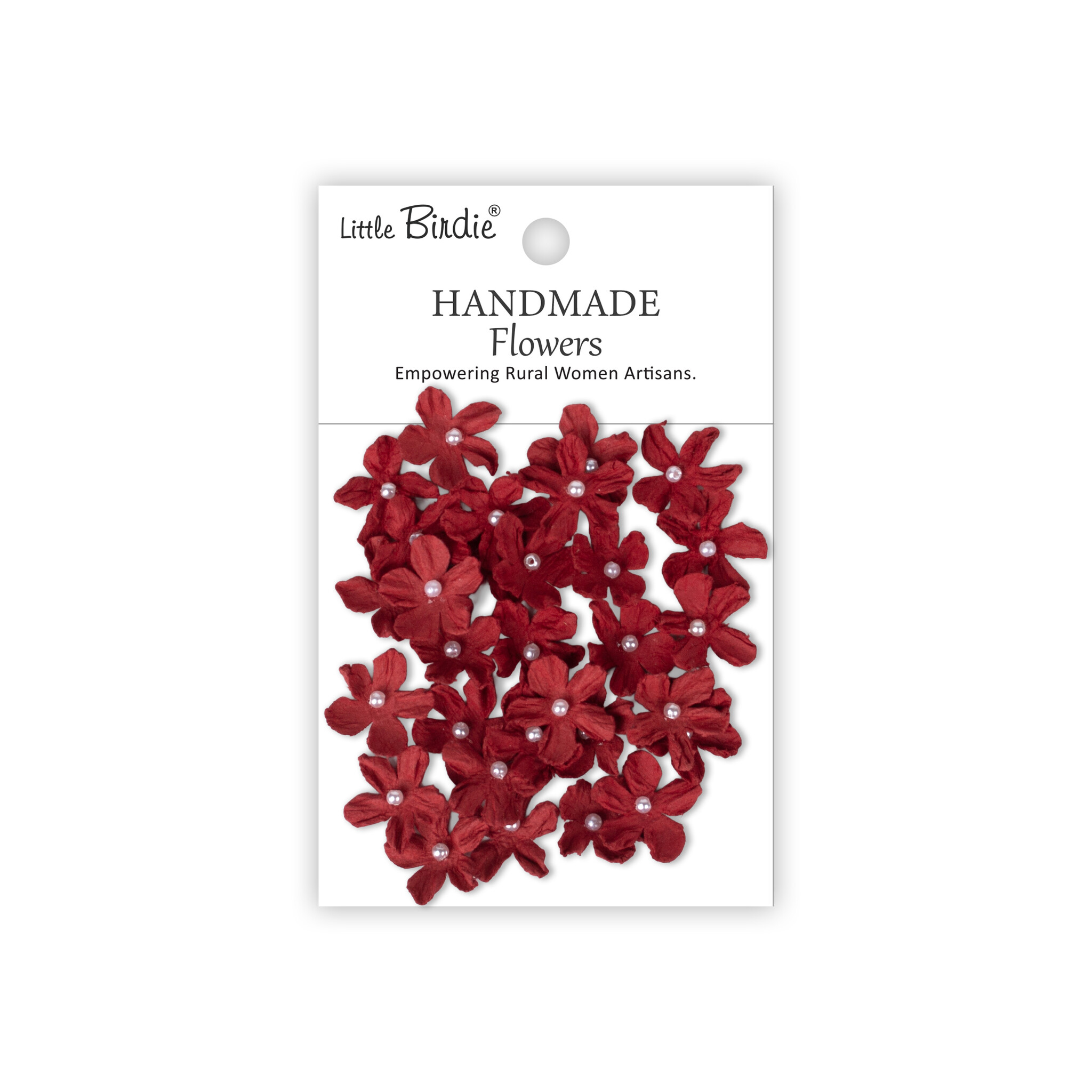 Little Birdie Handgemaakte Bloemen Pearl Petites - Cardinal Red 30pc