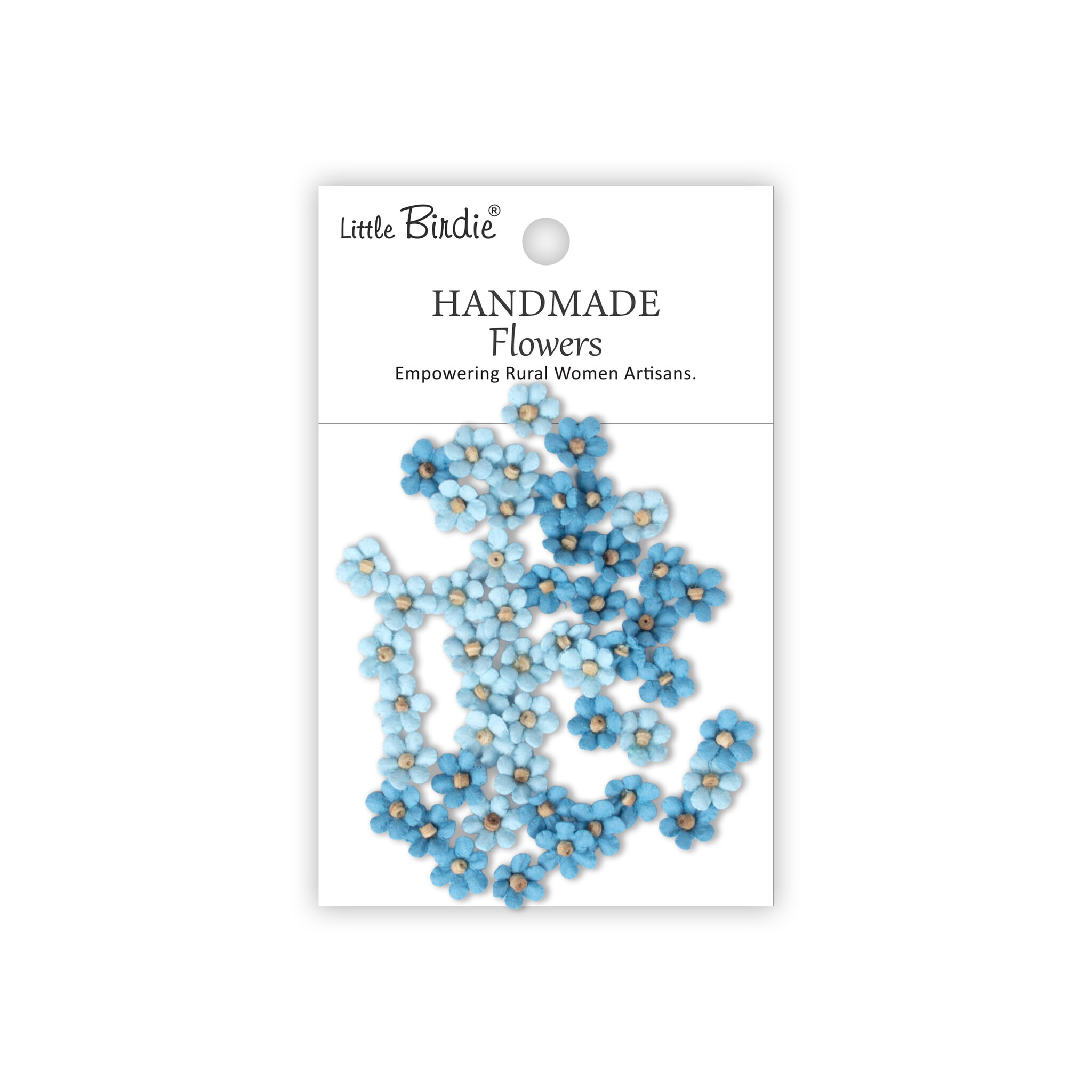 Little Birdie Handgemaakte Bloemen Esme - Crystal Blue 50pc