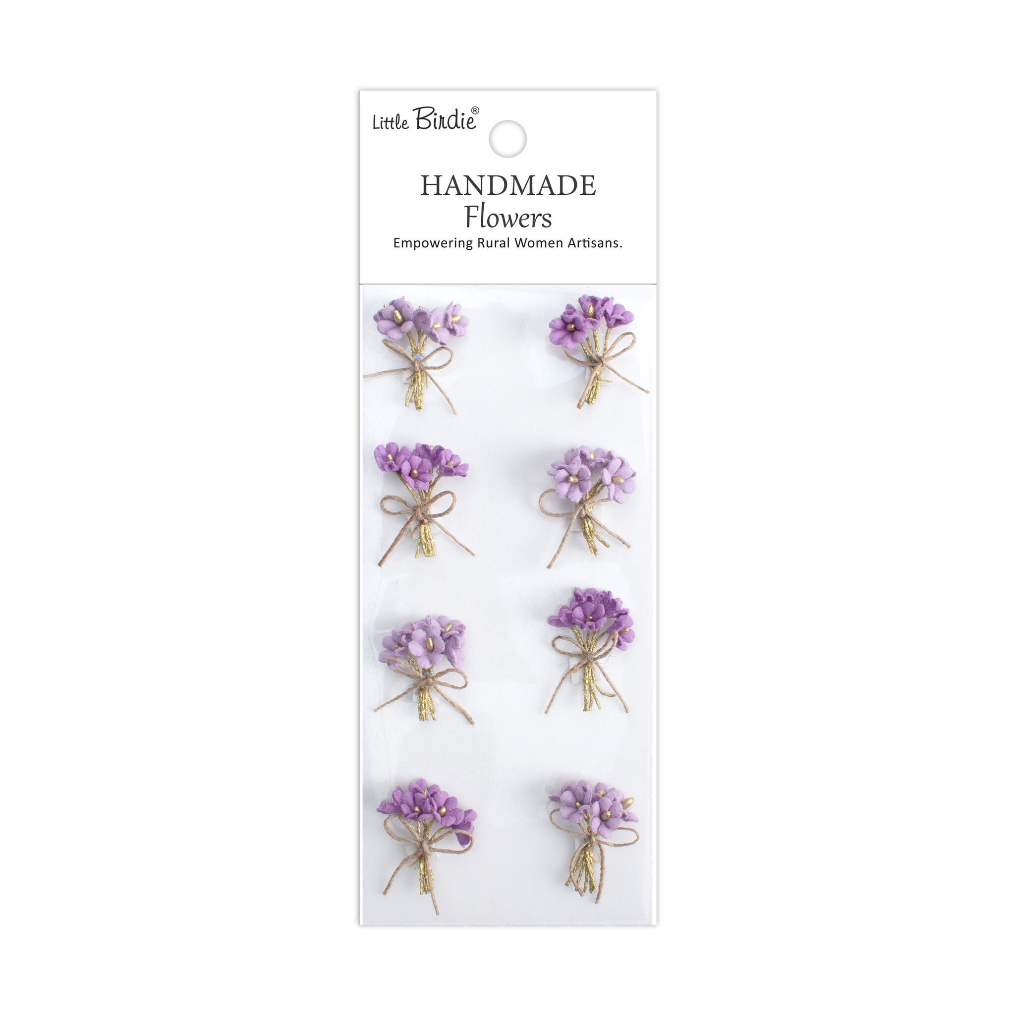 Little Birdie Handgemaakte Bloemen Bouquet - Lilac Whisper 8pc