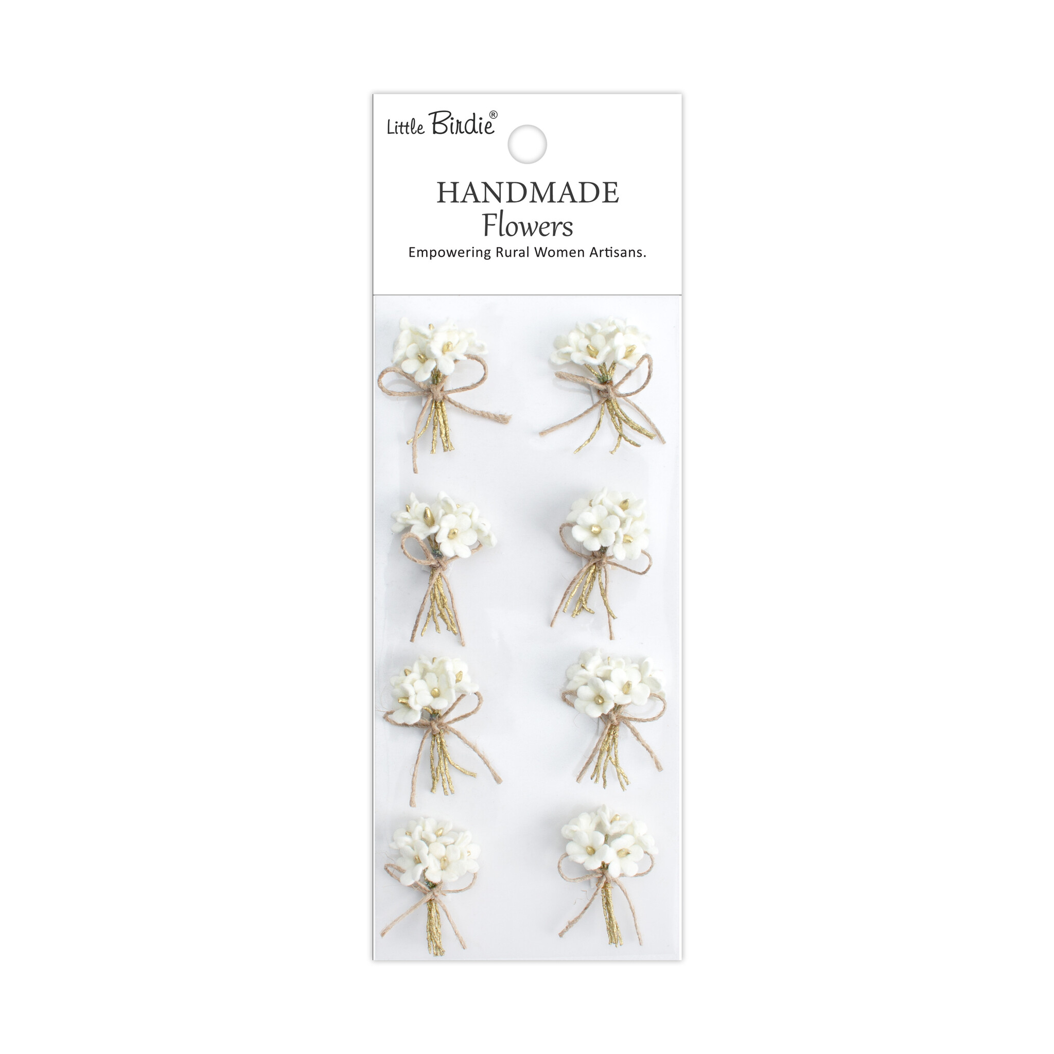 Little Birdie Handgemaakte Bloemen Bouquet - Ivory Pearl 8pc